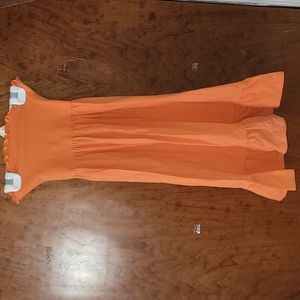 XSP Loft Orange strapless dress